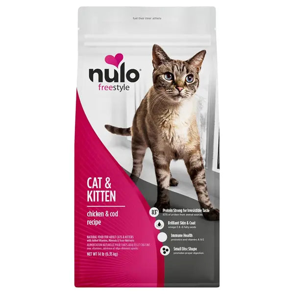Nulo Freestyle High Protein Cat & Kitten Dry Food Chicken & Cod Recipe 14lb Nulo